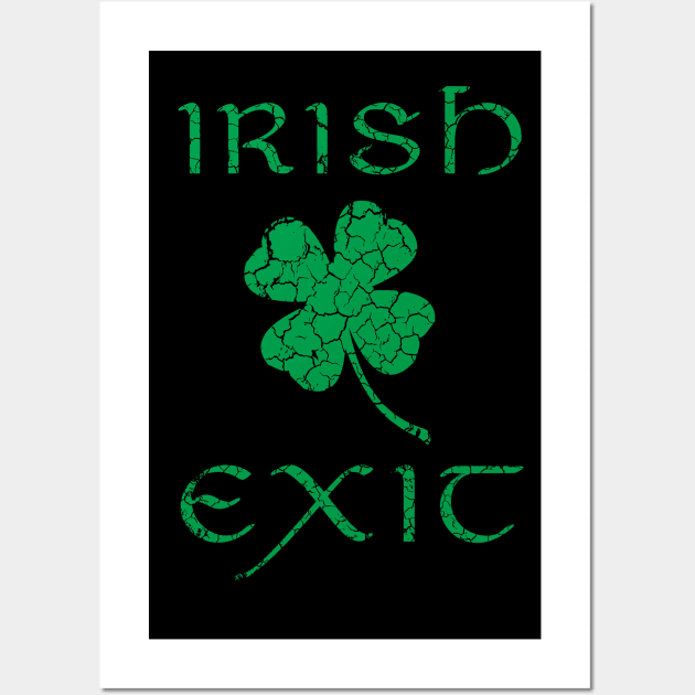 Irish Exit Green Clover Design Wall Art by HighBrowDesigns